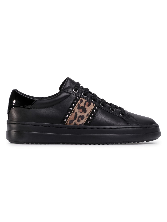 Geox Womens Sneakers Geox Women's Pontoise D Stripe Sneaker - Breathable Casual Walking Shoes Animal Print Sneakers-666928