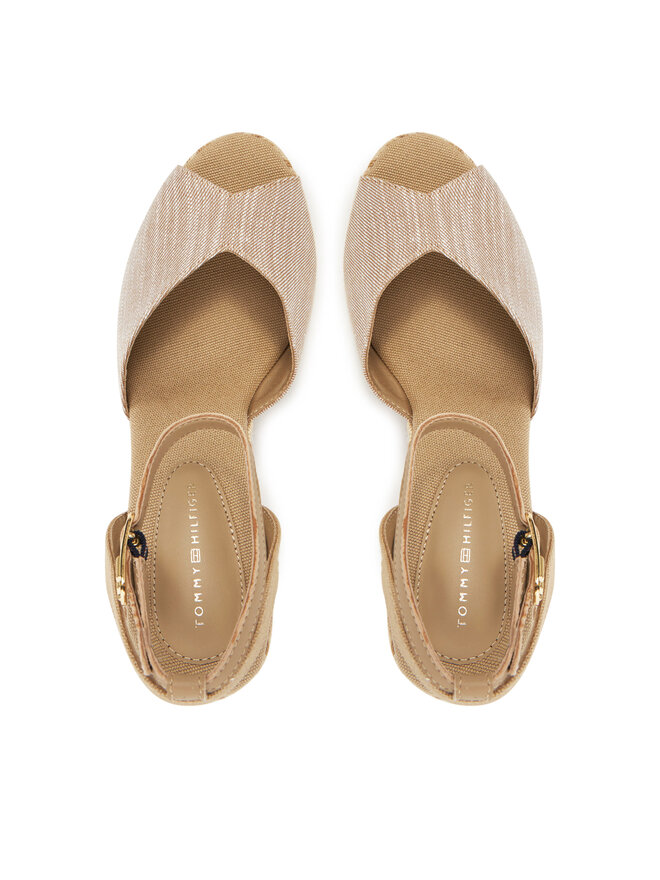 Tommy Hilfiger Espadrilles Tommy Hilfiger Chambray High Wedge Espadrille FW0FW08588 Beige