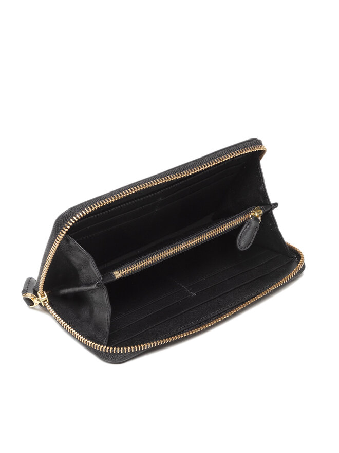 LAUREN RALPH LAUREN Голям дамски портфейл Lauren Ralph Lauren Zip Cont Wlt 432876730003 Черен