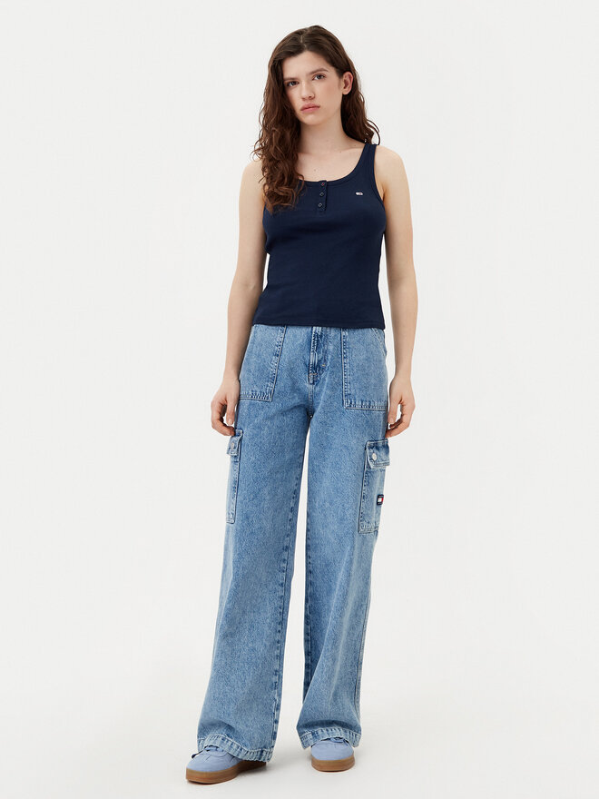 Tommy Jeans Tommy Jeans Marškinėliai DW0DW19492 Tamsiai mėlyna Slim Fit