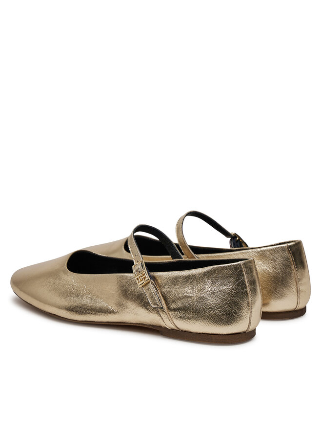 Tommy Hilfiger Ballerine Tommy Hilfiger Party Maryjane Ballerina Metal FW0FW08315 Oro