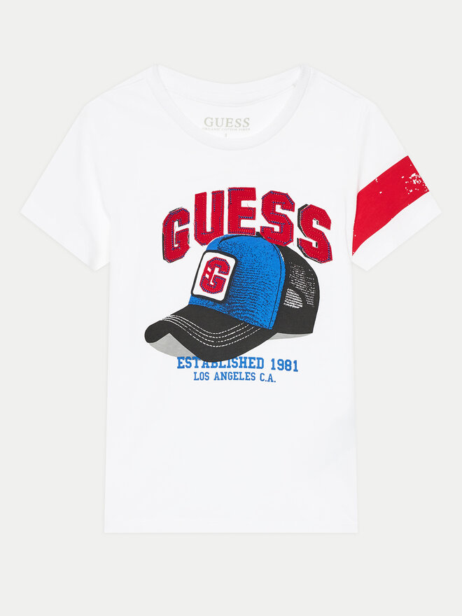 Guess Guess Majica N4YI04 K8HM4 Bela Regular Fit