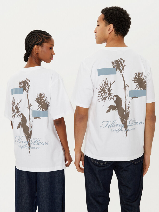 Filling Pieces Filling Pieces Camiseta Unisex Gardener 7449985 Blanco Regular Fit