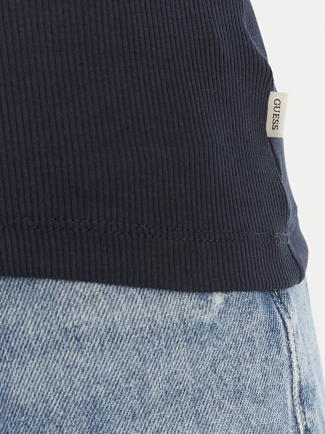 Guess Jeans Guess Jeans Топ W6GPZ2 KA0H1 Cиній Slim Fit
