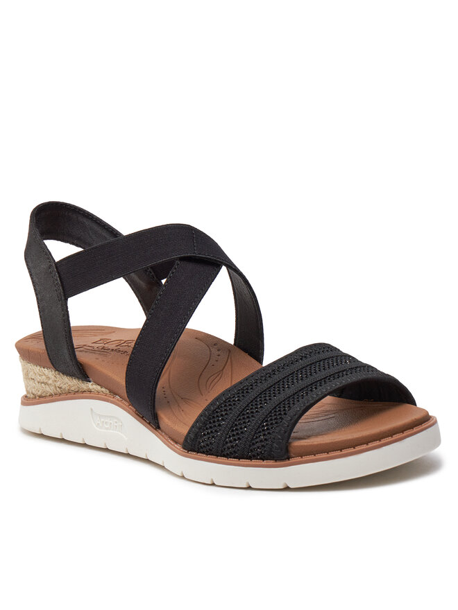 Skechers Sandały Skechers Bobs Arch Fit Beach Kiss Boho Beyond 114013/BLK Czarny