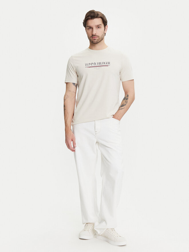 Tommy Hilfiger Tommy Hilfiger Marškinėliai Brand Love MW0MW40324 Smėlio Regular Fit