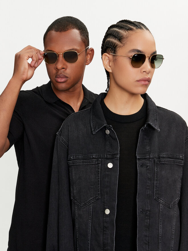 Ray-Ban Okulary przeciwsłoneczne Ray-Ban Hexagonal 0RB3548 001/BH Złoty