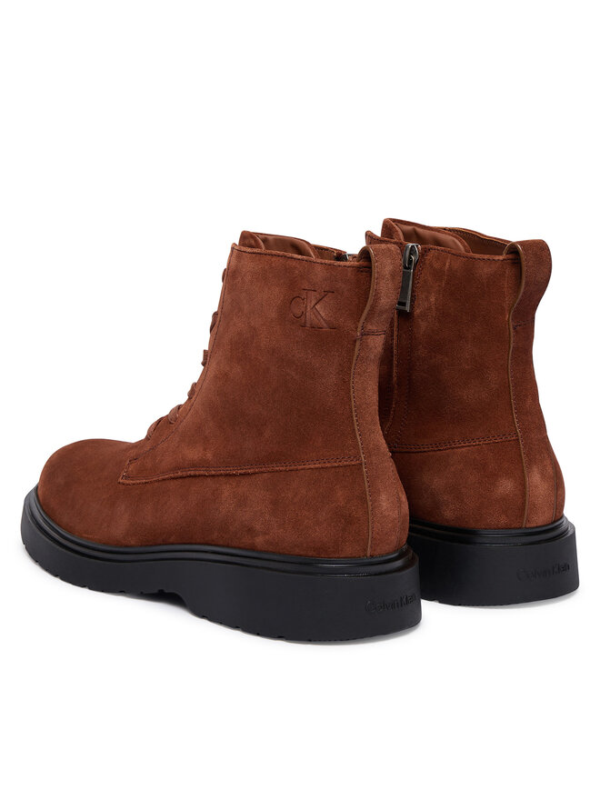 Calvin Klein Schnürschuhe Calvin Klein Combat Ess Lace Up Zip Boot Su YM0YM01371 Braun