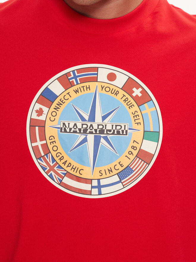 Napapijri Napapijri Marškinėliai S-Dorees NP0A4IBE Raudona Regular Fit