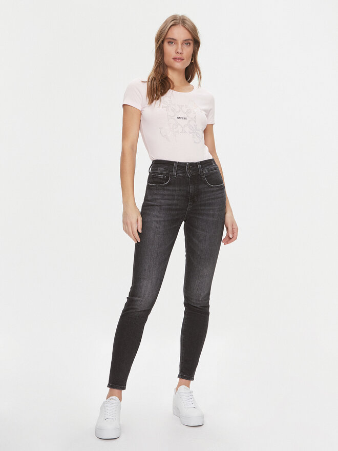 Guess Guess Póló W4RI35 J1314 Rózsaszín Slim Fit