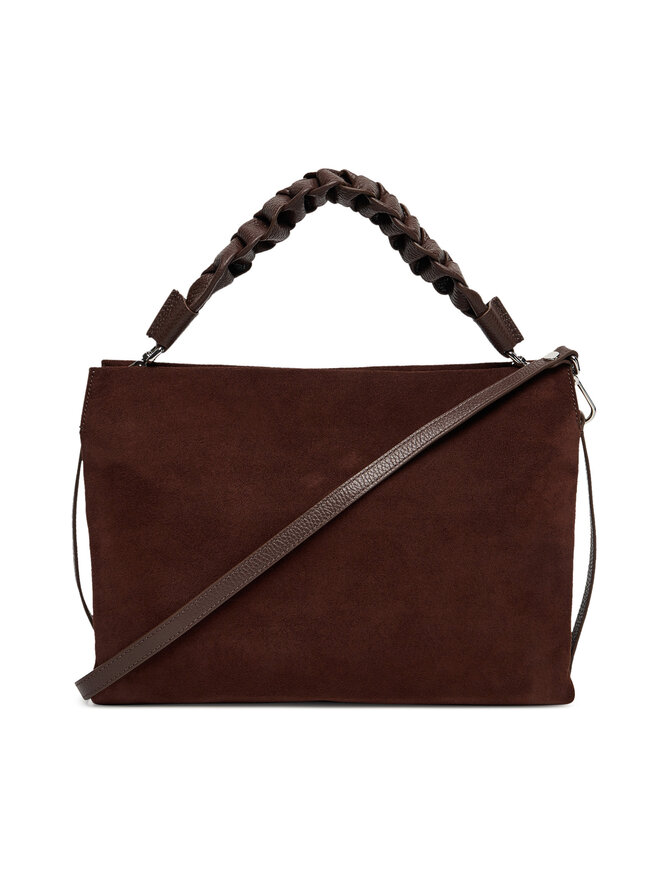 Coccinelle Ročna torba Coccinelle P6P Boheme Suede Bimaterial E1 P6P 19 02 01 Rjava