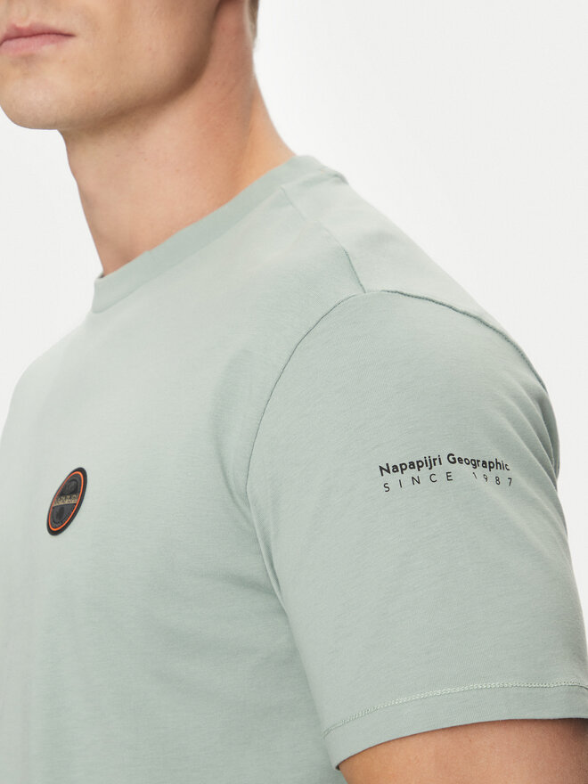 Napapijri Napapijri Marškinėliai S-Badge NP0A4I3N Žalia Regular Fit