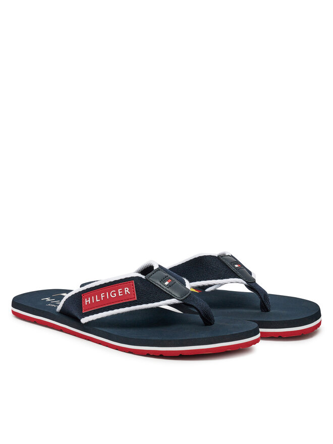 Tommy Hilfiger Žabky Tommy Hilfiger Patch Hilfiger Beach Sandal FM0FM05435 Tmavomodrá