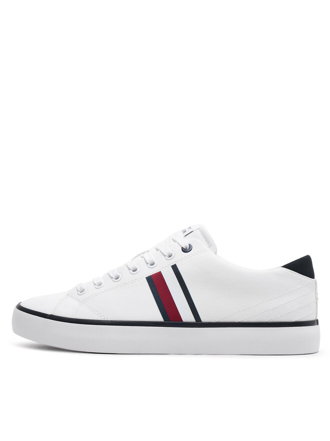 Tommy Hilfiger Tenisky Tommy Hilfiger Th Hi Vulc Low Stripes Mesh FM0FM04946 Bílá