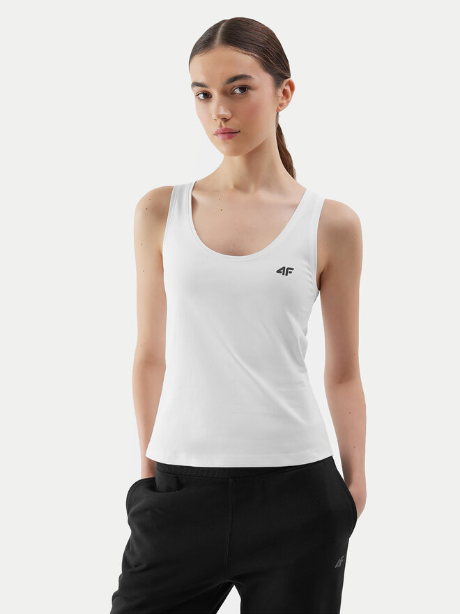 4F 4F Marškinėliai 4FWSS24TSLEF041 Balta Slim Fit