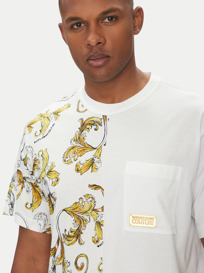 Versace Jeans Couture Versace Jeans Couture Póló 78GAH609 Fehér Regular Fit