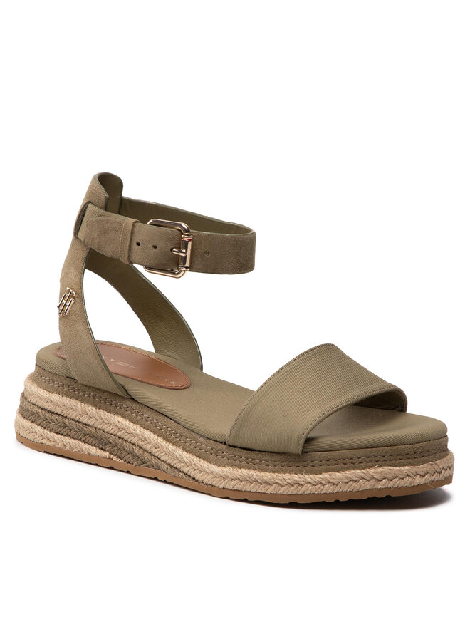 Espadrilles Tommy Hilfiger Colored Rope Low Wedge Sandal FW0FW06233 Zaļš |  eapavi.lv