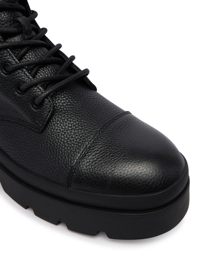 Calvin Klein Schnürstiefeletten Calvin Klein Lugged Mid Lace Up Tc Tu Lth HM0HM02267 Schwarz