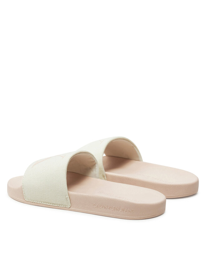 Calvin Klein Jeans Παντόφλες Calvin Klein Jeans Slide Monogram Co YW0YW00103 Εκρού