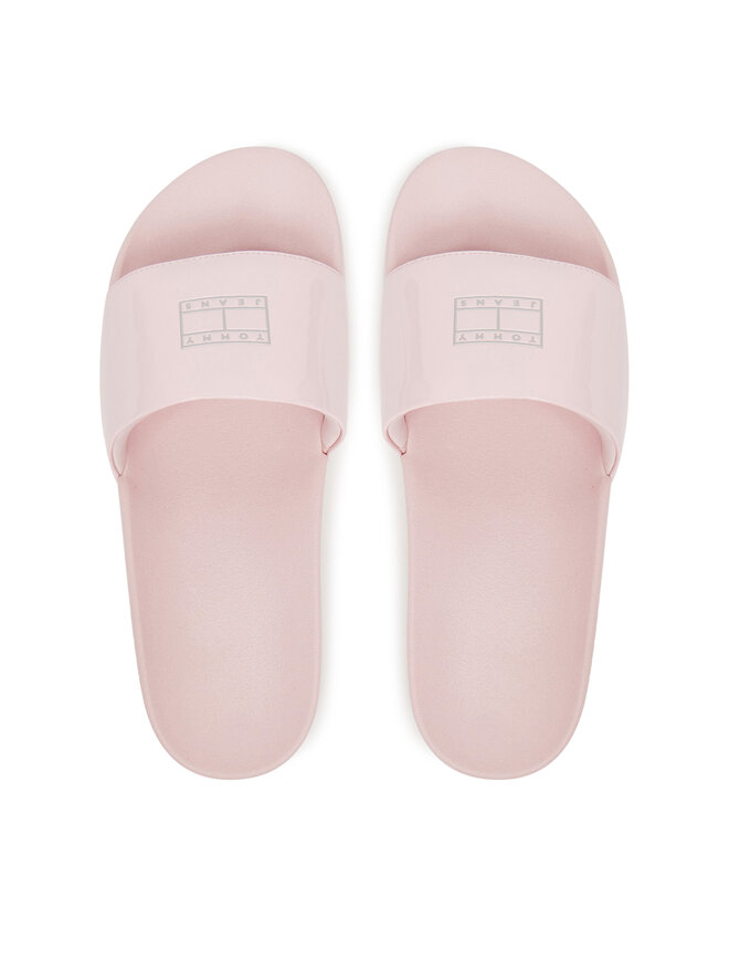 Tommy Jeans Pantoletten Tommy Jeans Flag Pool Slide Patent EN0EN02901 Rosa