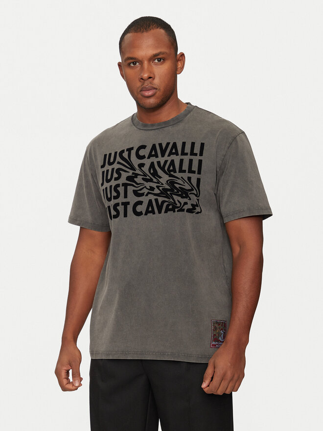 Just Cavalli Just Cavalli T-Shirt 77OAHC05 Μαύρο Regular Fit