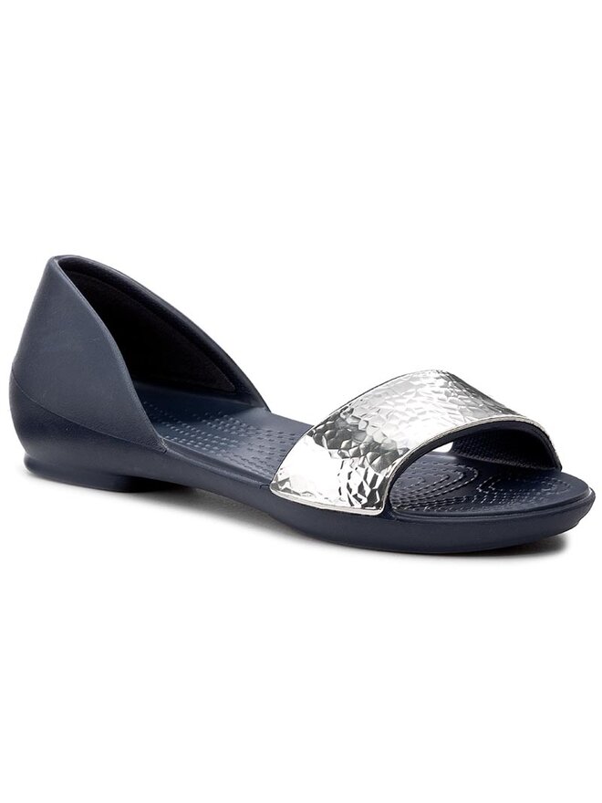 Sandalen Crocs Lina Embellished Dorsay 204361 Navy Silver eschuhe