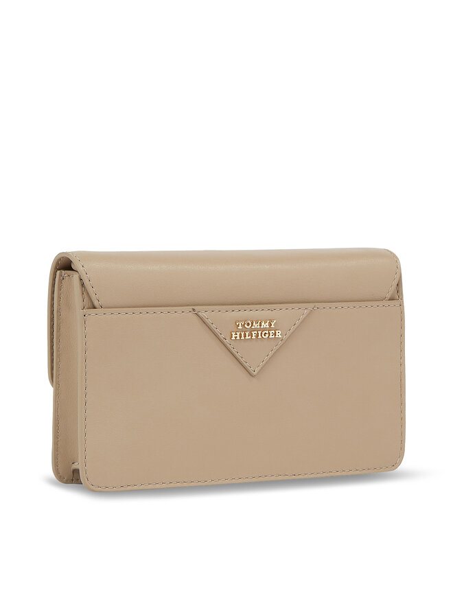 Tommy Hilfiger Kabelka Tommy Hilfiger Pushlock Leather Small Crossover AW0AW15227 Béžová