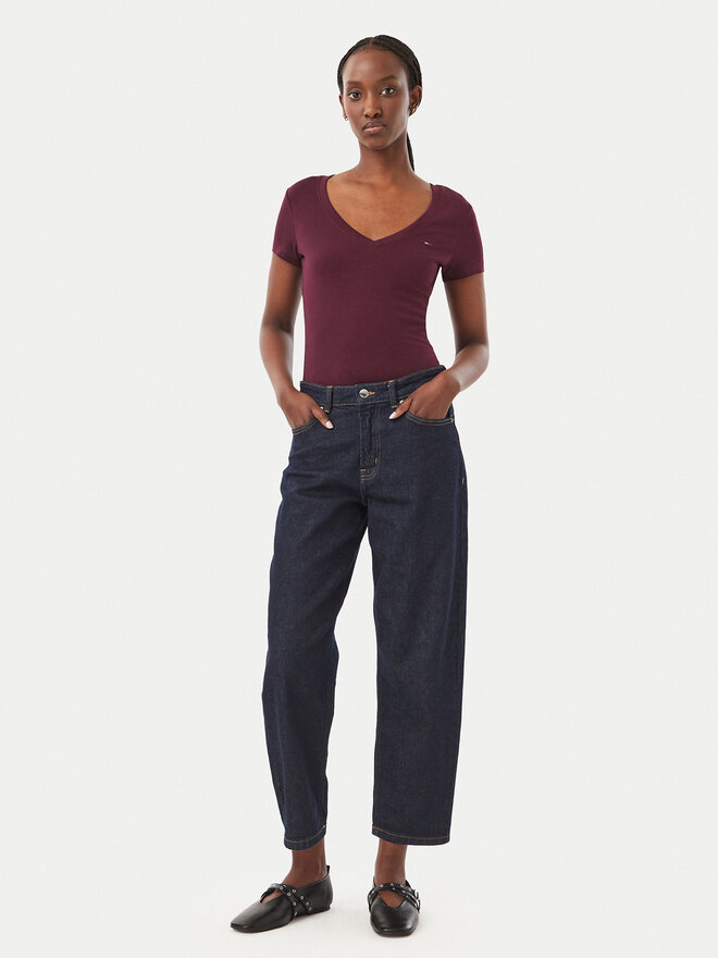 Tommy Jeans Tommy Jeans T-Shirt DW0DW20458 Dunkelrot Slim Fit