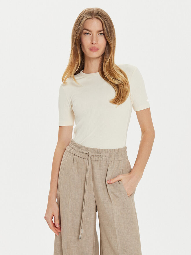 Tommy Hilfiger Tommy Hilfiger Marškinėliai WW0WW43918 Smėlio Slim Fit