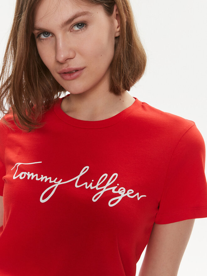 Tommy Hilfiger Tommy Hilfiger Marškinėliai Signature WW0WW41674 Raudona Regular Fit