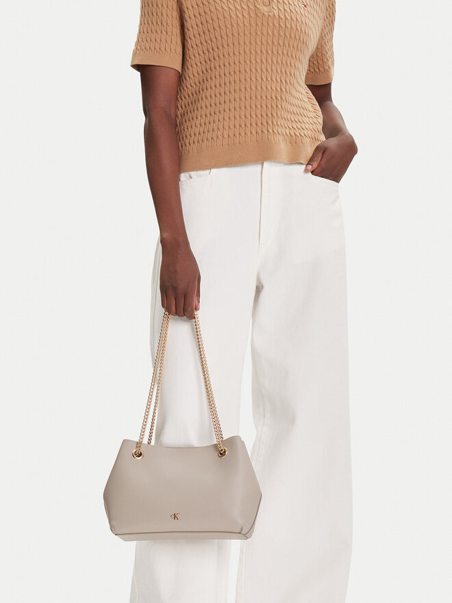 Calvin Klein Сумка Calvin Klein Minimal Monogram Shoulde LV04F3205G Бежевий