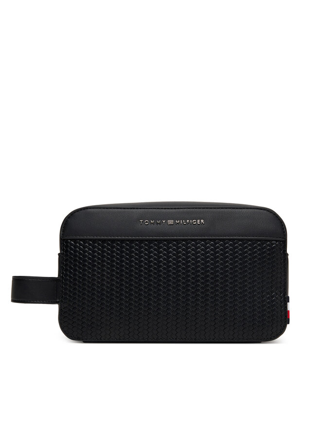 Tommy Hilfiger Smink táska Tommy Hilfiger Th Woven Washbag AM0AM13838 Fekete