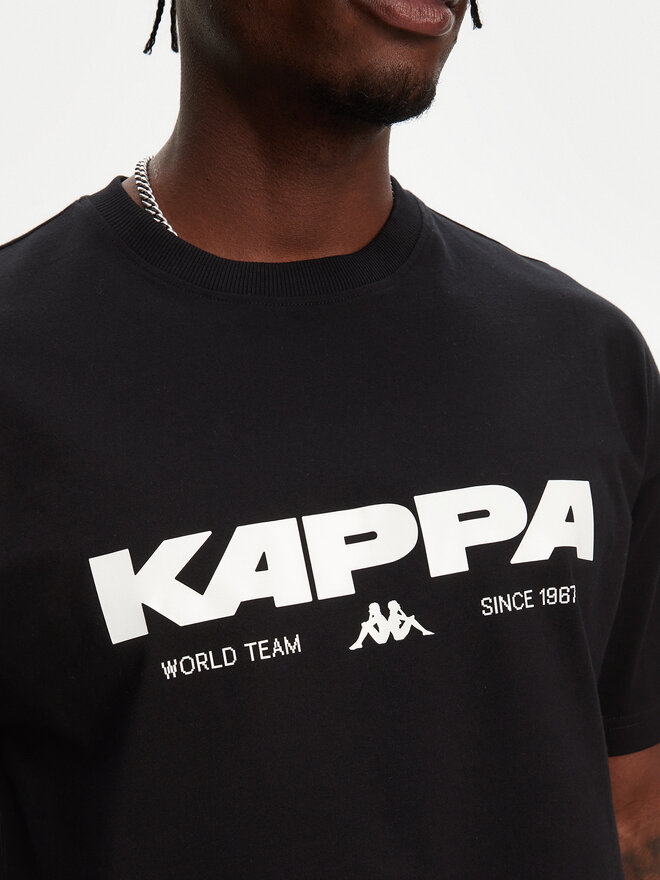 Kappa Kappa T-Shirt Nhisso 351S5MW Μαύρο Regular Fit