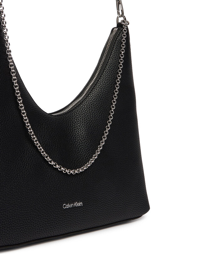 Calvin Klein Handtasche Calvin Klein Emblem Hw Pebble Shoulder Bag LV04F3495G Schwarz