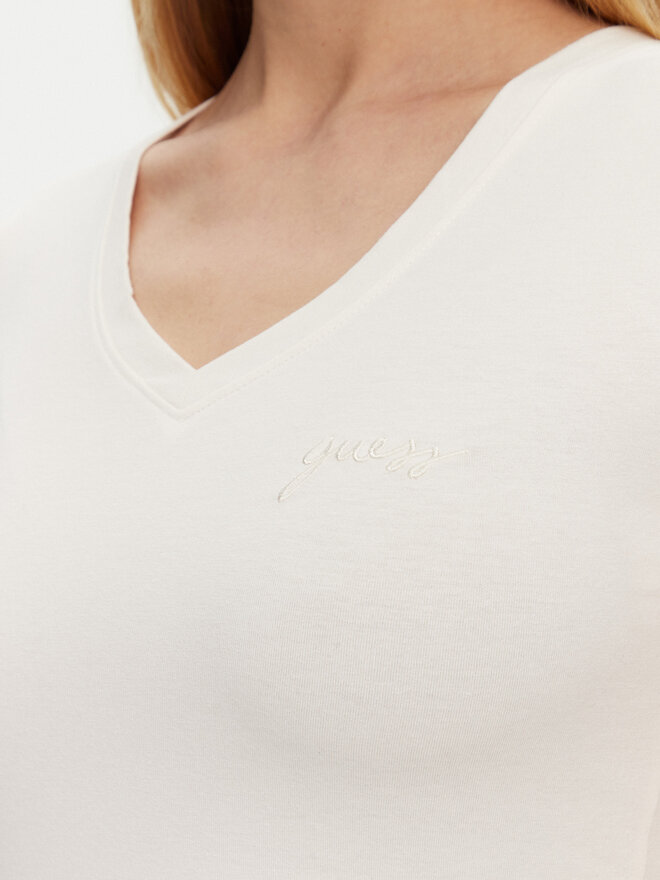 Guess Guess Camiseta O5GI00 KBBU1 Écru Boxy Fit