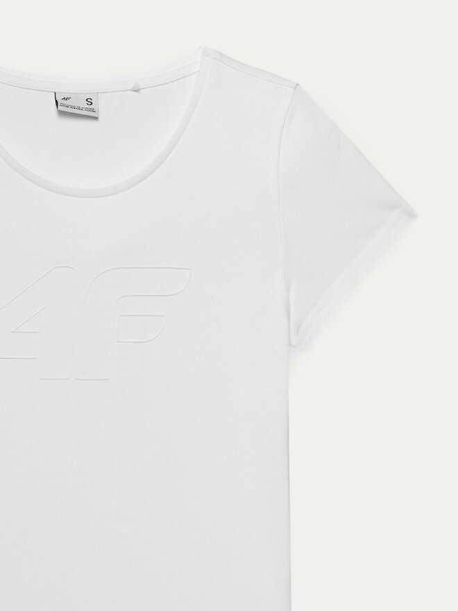 4F 4F Marškinėliai 4FWMM00TTSHF1846 Balta Slim Fit