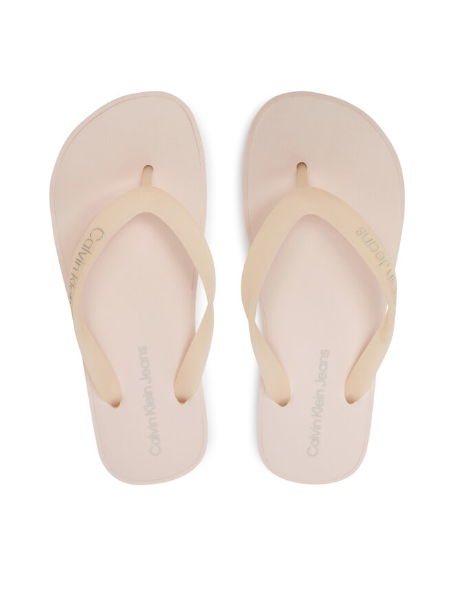 Calvin Klein Jeans Šlepetės per pirštą Calvin Klein Jeans Beach Sandal Flatform Logo YW0YW01092 Rožinė
