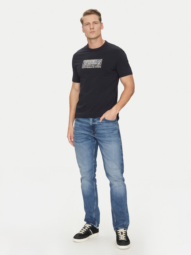 Guess Guess Marškinėliai M5GI19 J1314 Tamsiai mėlyna Regular Fit