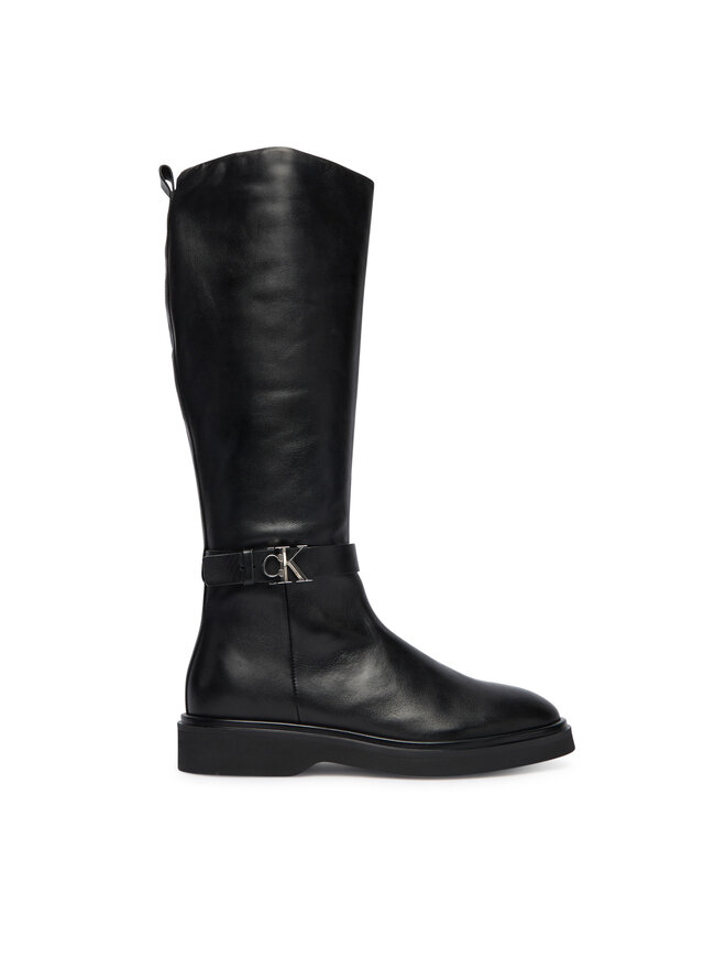 Calvin Klein Stiefel Calvin Klein Knee Boot W/ Metal Logo HW0HW02665 Schwarz
