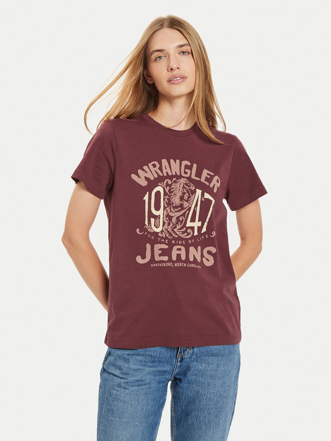 Wrangler Wrangler Camiseta Graphic 112356427 Guinda/burdeos Regular Fit