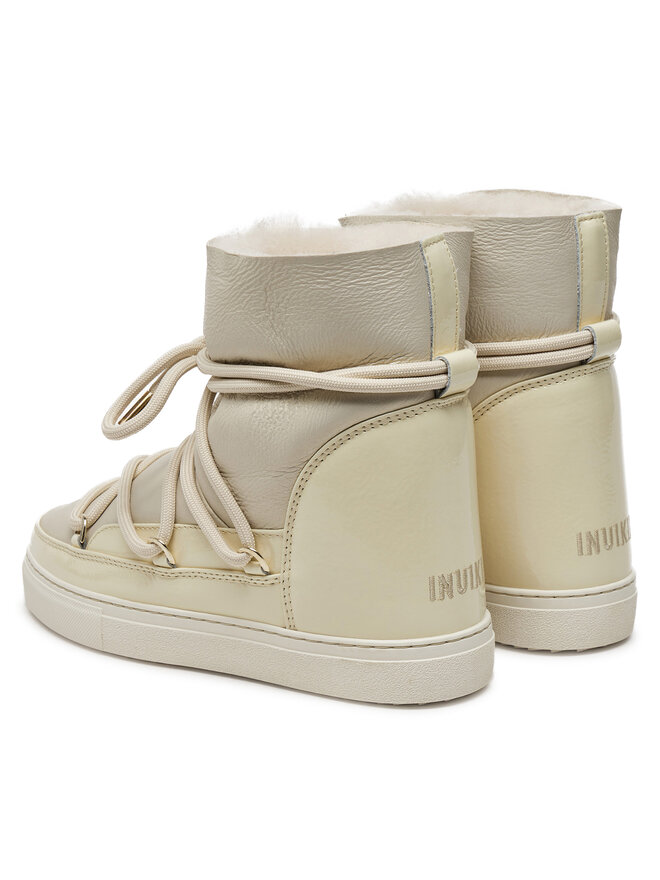 Inuikii Śniegowce Inuikii Gloss Wedge 75203-007 Écru