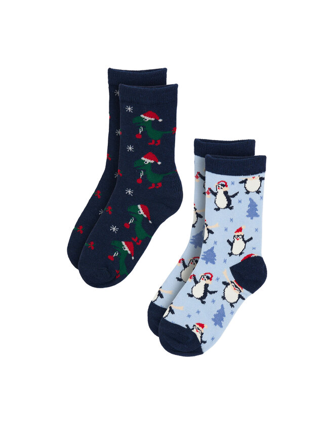 Action Boy Set de 2 perechi de șosete lungi pentru copii Action Boy 8KB-006-AW23 (2-pack) Albastru