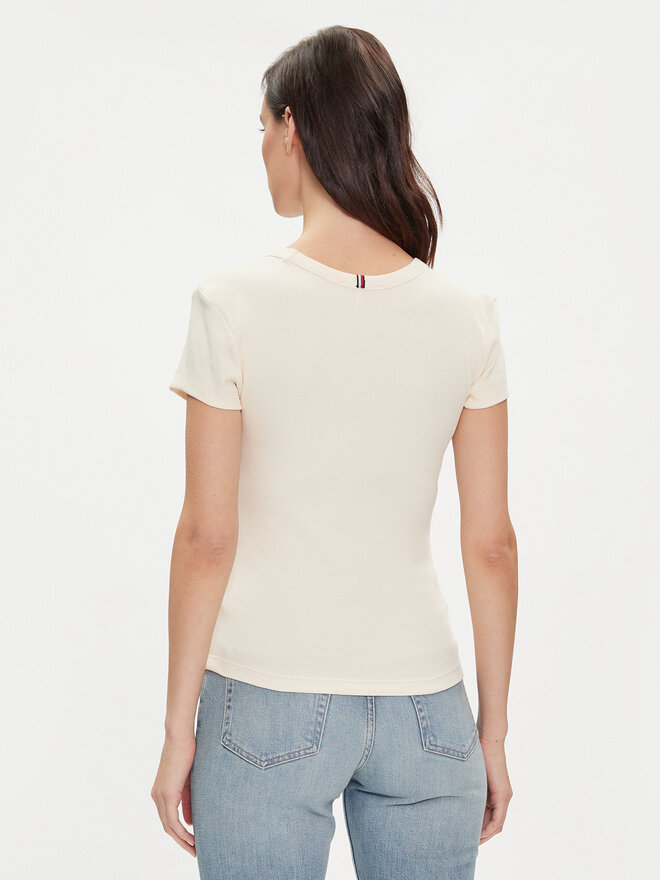 Tommy Hilfiger Tommy Hilfiger Camiseta WW0WW41776 Beis Slim Fit