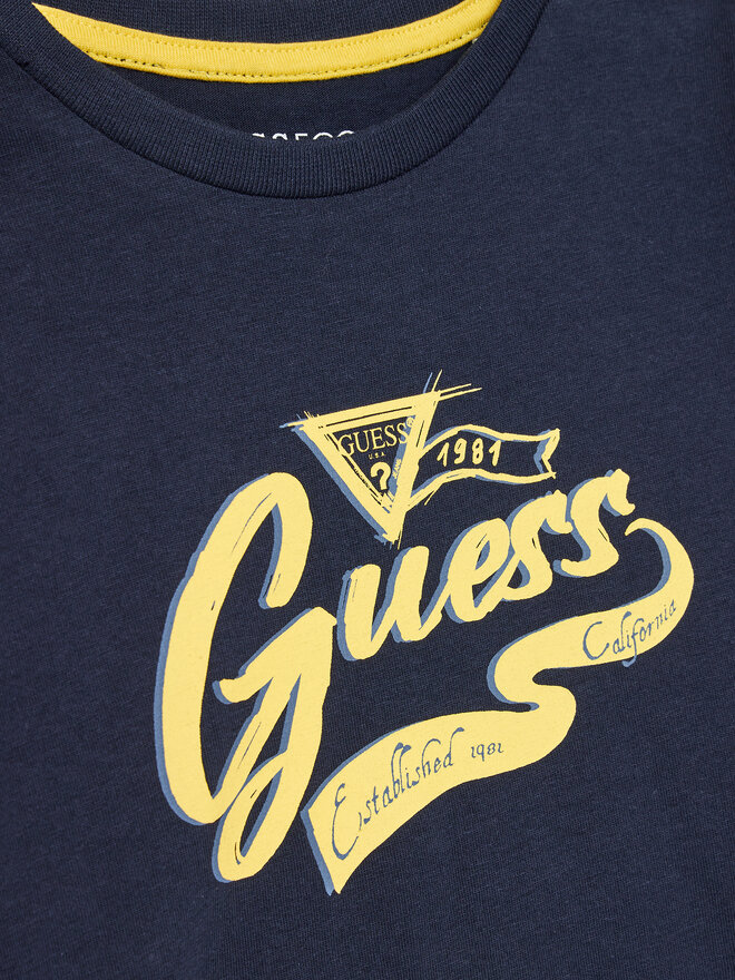 Guess Guess T-Shirt N4YI27 K8HM4 Σκούρο μπλε Regular Fit