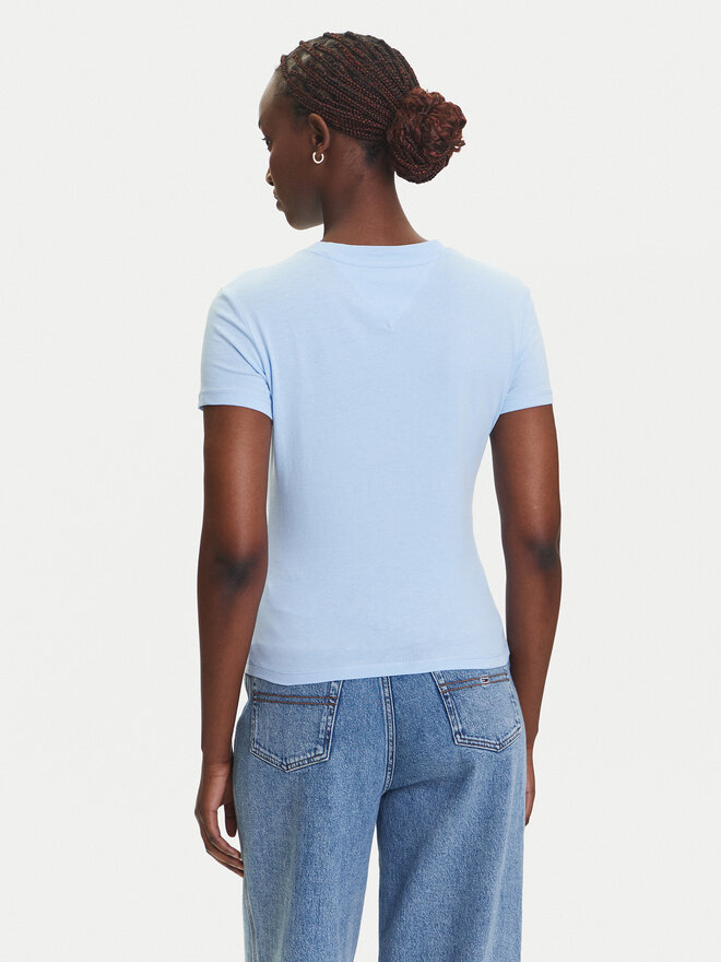 Tommy Jeans Tommy Jeans Marškinėliai Linear DW0DW21164 Žydra Slim Fit