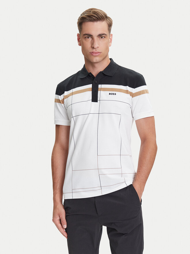 BOSS BOSS Polo Paule 50544477 Blanco Slim Fit