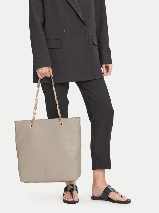 Calvin Klein Сумка Calvin Klein Minimal Monogram Chain Tote LV04F3204G Бежевий