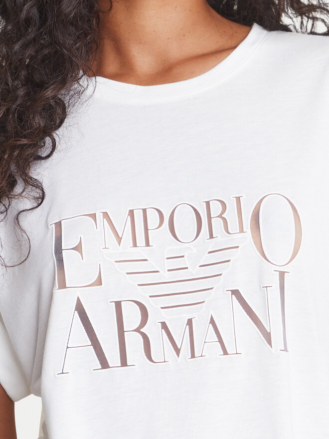 Emporio Armani Emporio Armani Marškinėliai EW000616 AF12187 U1131 Balta Loose Fit