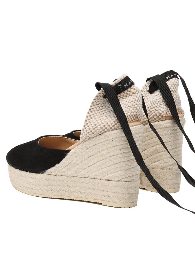 Manebi Еспадрили Manebi Wedge Espadrilles K 1.0 WV Черен