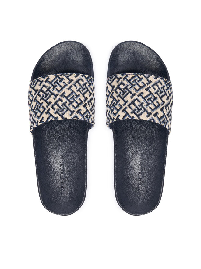 Tommy Hilfiger Pantoletten Tommy Hilfiger Monogram Pool Slide FW0FW09423 Dunkelblau